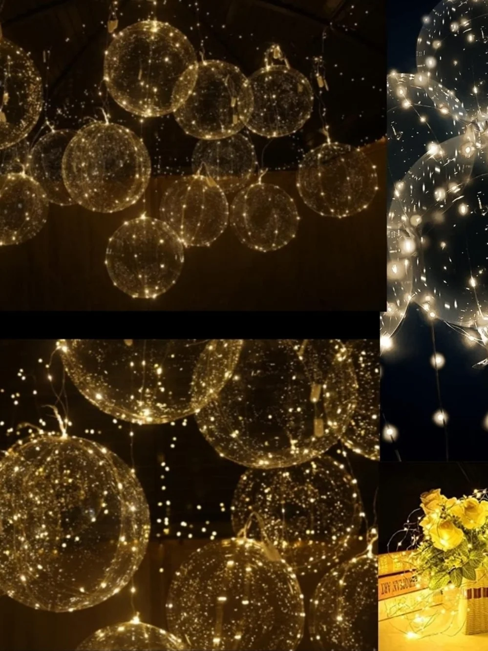 Clear Star LED Bubble Balloons - Pack of 12